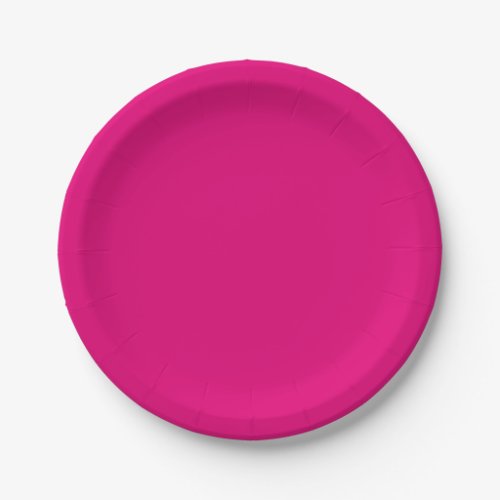 Solid deep pink paper plates