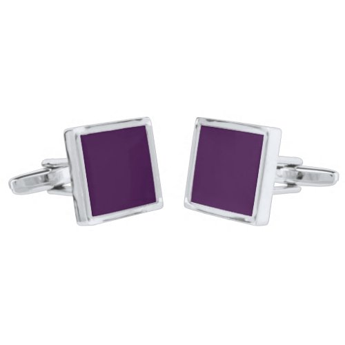 Solid deep purple dark plum cufflinks