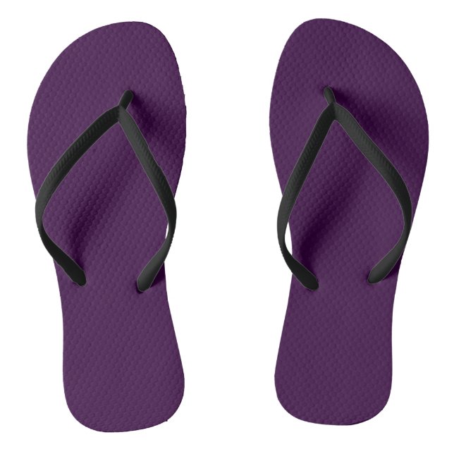 Solid deep purple dark plum flip flops (Footbed)