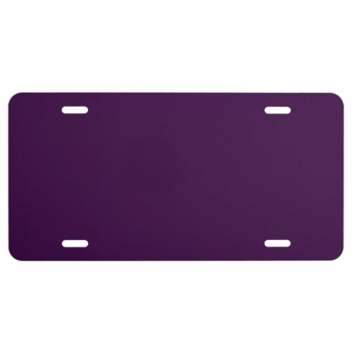 Solid deep purple dark plum license plate