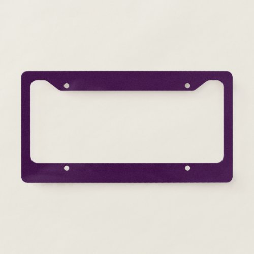 Solid deep purple dark plum license plate frame