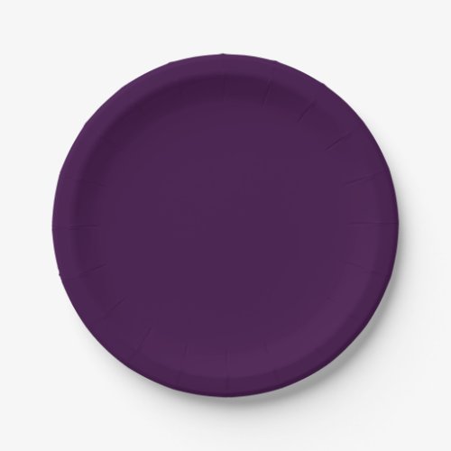 Solid deep purple dark plum paper plates