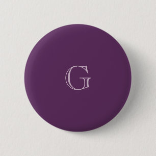 Solid Deep Purple Lilac Background Custom Name Button