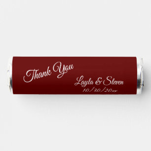 Solid Deep Red Thank You Names and Date Breath Savers® Mints