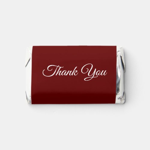 Solid Deep Red Thank You Names and Date Hersheys Miniatures