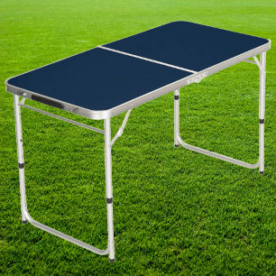 Solid Deep Sea Blue Color Tailgate Beer Pong Table