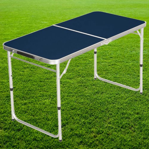 Solid Deep Sea Blue Color Tailgate Beer Pong Table