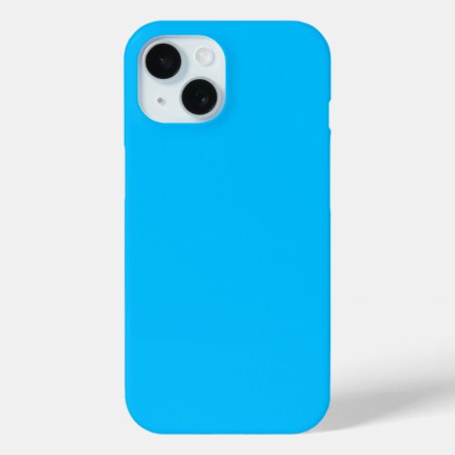 Solid Deep Sky Blue Modern Stylish iPhone 15 Case