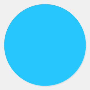Solid Deep Sky Blue Modern Stylish Classic Round Sticker