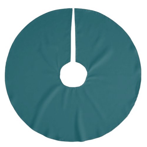 Solid deep teal brushed polyester tree skirt