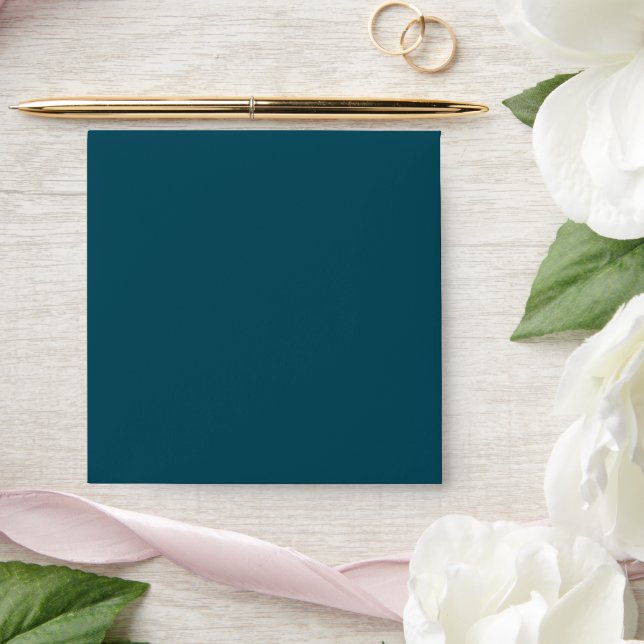 Solid Deep Teal Green Square Envelope (Wedding)