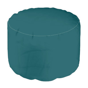 Solid deep teal pouf