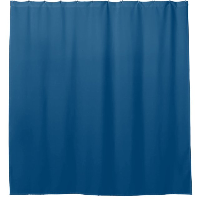 Solid denim blue shower curtain (Front)