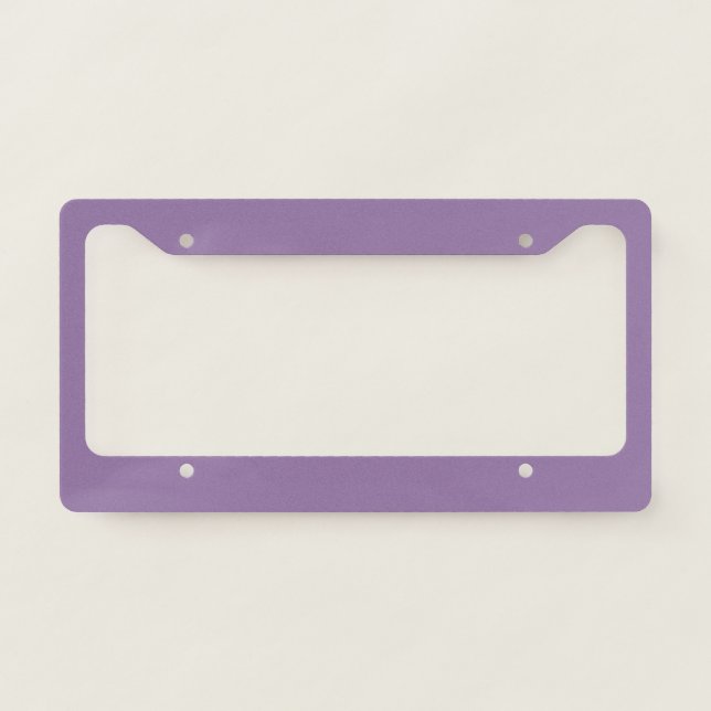Solid dull purple violet license plate frame (Front)