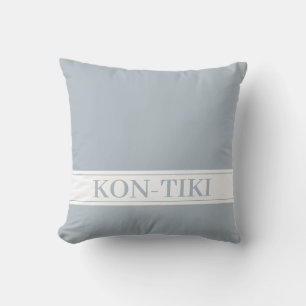 Solid Dusty Blue. Custom Boat Name Outdoor Pillow