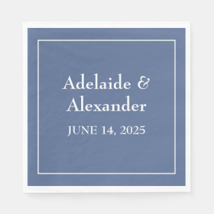 Solid Dusty Blue Paper Plate Napkins