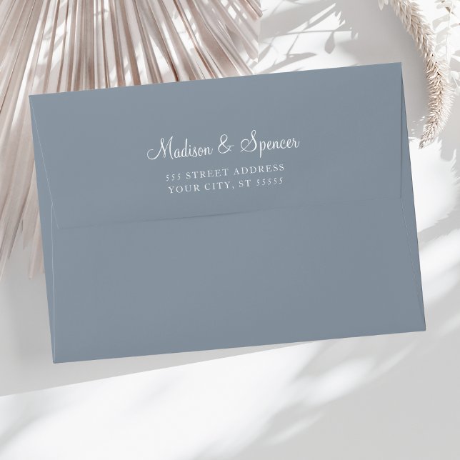 Solid Dusty Blue Wedding 5x7 Envelope (Dusty Blue Wedding Envelope)