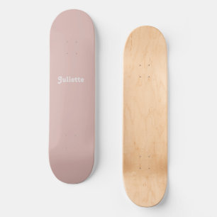 Solid Dusty Blush Retro Font Skateboard