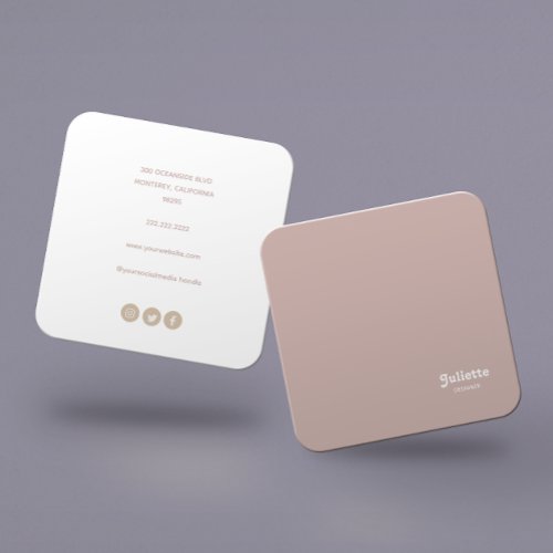 Solid Dusty Blush Square Business Card