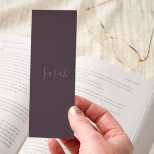 Solid Dusty Plum with Name Bookmarks
