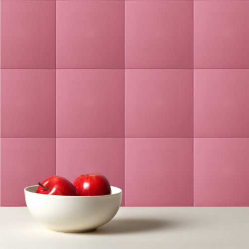 Solid dusty rose pink watermelon ceramic tile