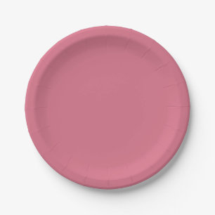 Solid dusty rose pink watermelon paper plates