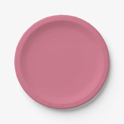 Solid dusty rose pink watermelon paper plates