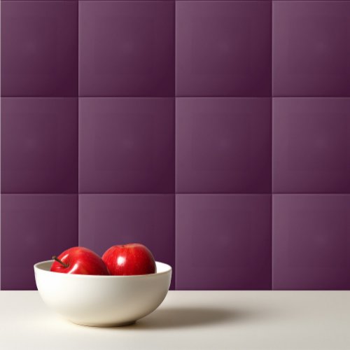 Solid eggplant purple ceramic tile