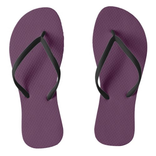 Solid eggplant purple flip flops