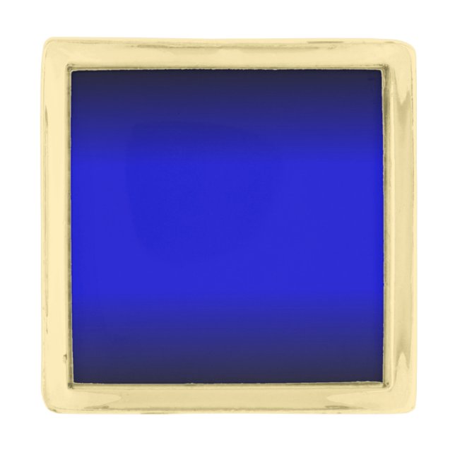 Solid Electric Blue Gold Finish Lapel Pin (Front)