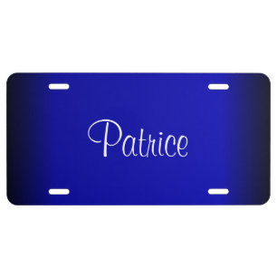 Solid Electric Blue Personalized License Plate