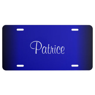 Solid Electric Blue Personalized License Plate