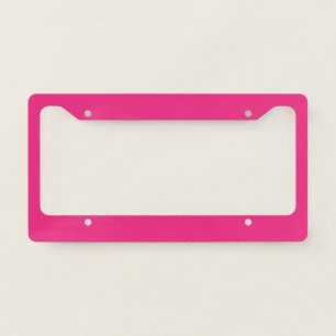Solid electric pink license plate frame