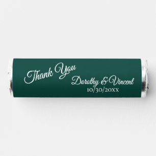 Solid Emerald Green Thank You Names and Date Breath Savers® Mints