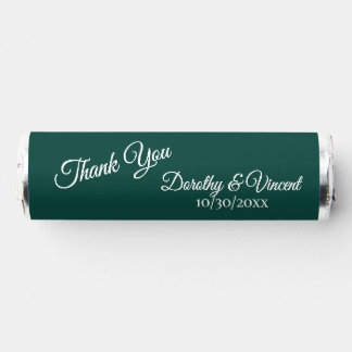 Solid Emerald Green Thank You Names and Date Breath Savers® Mints