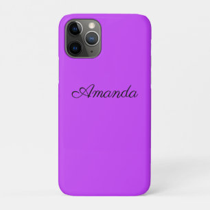 solid fluorescent bright neon purple iPhone 11 pro case