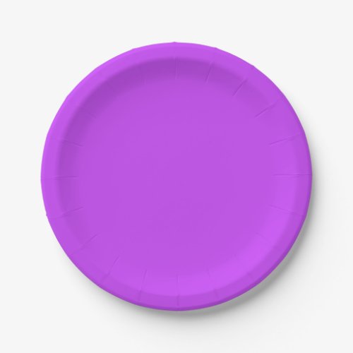 solid fluorescent bright neon purple   paper plates