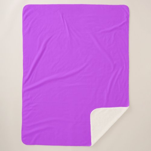 solid fluorescent bright neon purple  sherpa blanket
