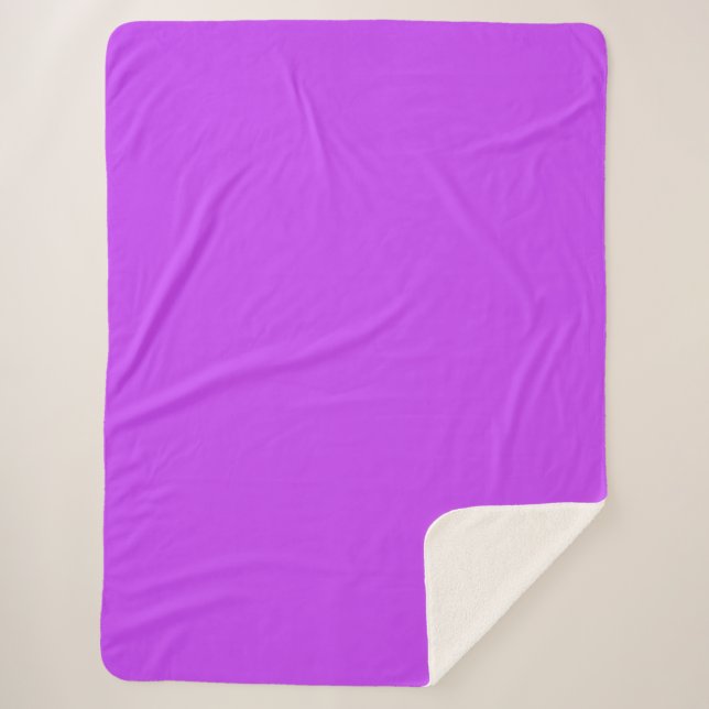 solid fluorescent bright neon purple  sherpa blanket (Front)