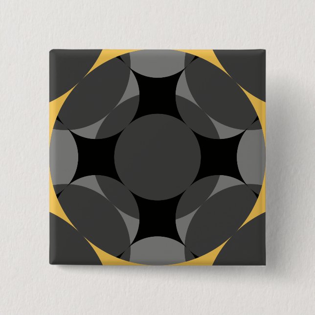 Solid Four Star Circle Cross by Kenneth Yoncich Button (Front)