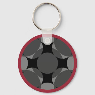 Solid Four Star Circle Cross by Kenneth Yoncich Keychain