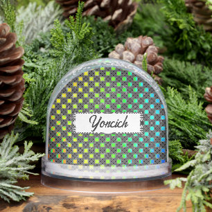 Solid Four Star Circle Cross by Kenneth Yoncich Snow Globe