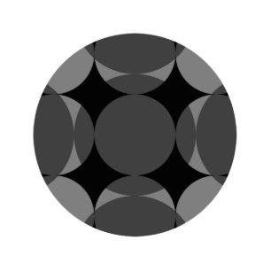 Solid Four Star Circle Cross by Kenneth Yoncich Statuette