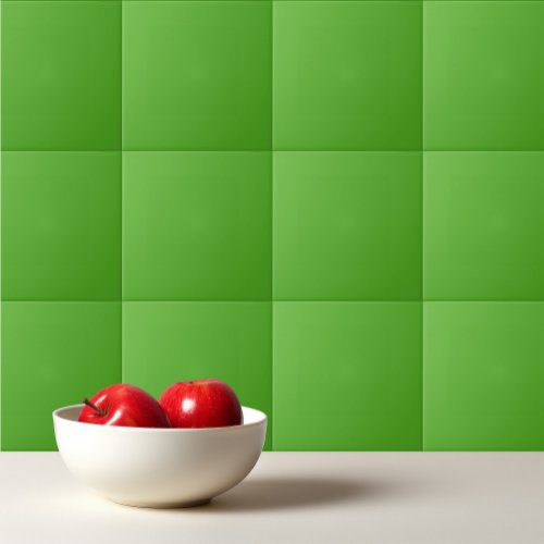 Solid frog green ceramic tile