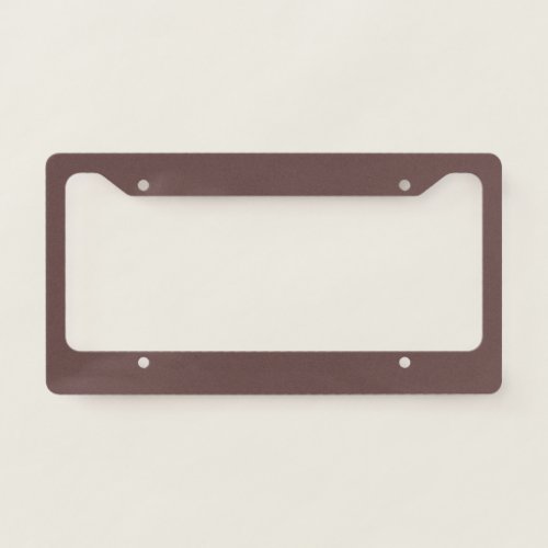 Solid fudge brown license plate frame