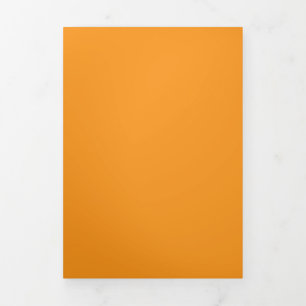 Solid Golden Orange Background   Warm Rich Design Tri-Fold Invitation