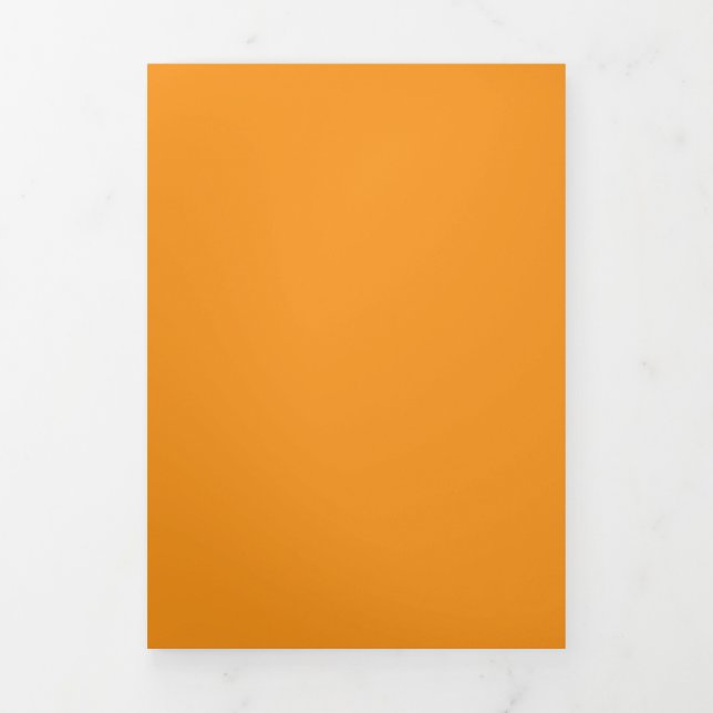 Solid Golden Orange Background | Warm Rich Design Tri-Fold Invitation (Cover)