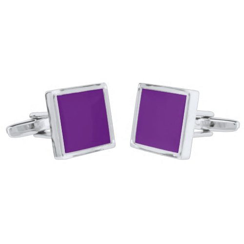 Solid grape purple cufflinks