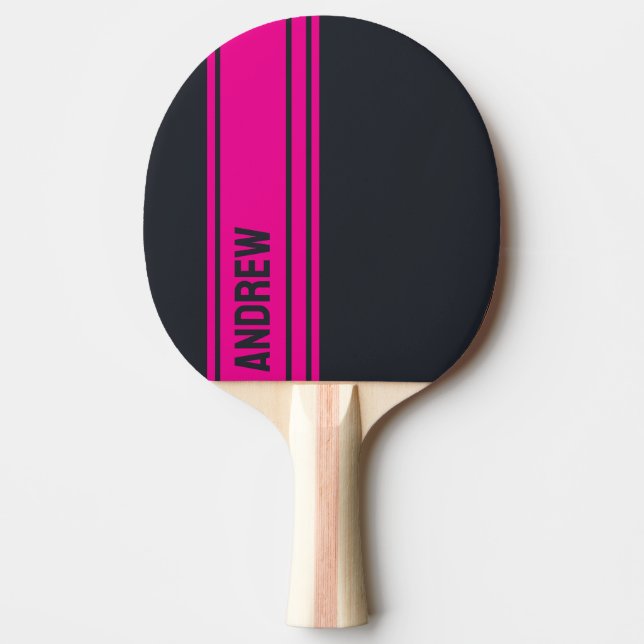 Solid Gray and Pink Customizable Ping Pong Paddle (Front)