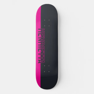Solid Gray and Pink Customizable Skateboard